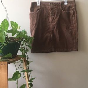 Brown Velvet Corduroy Mid-rise skirt
